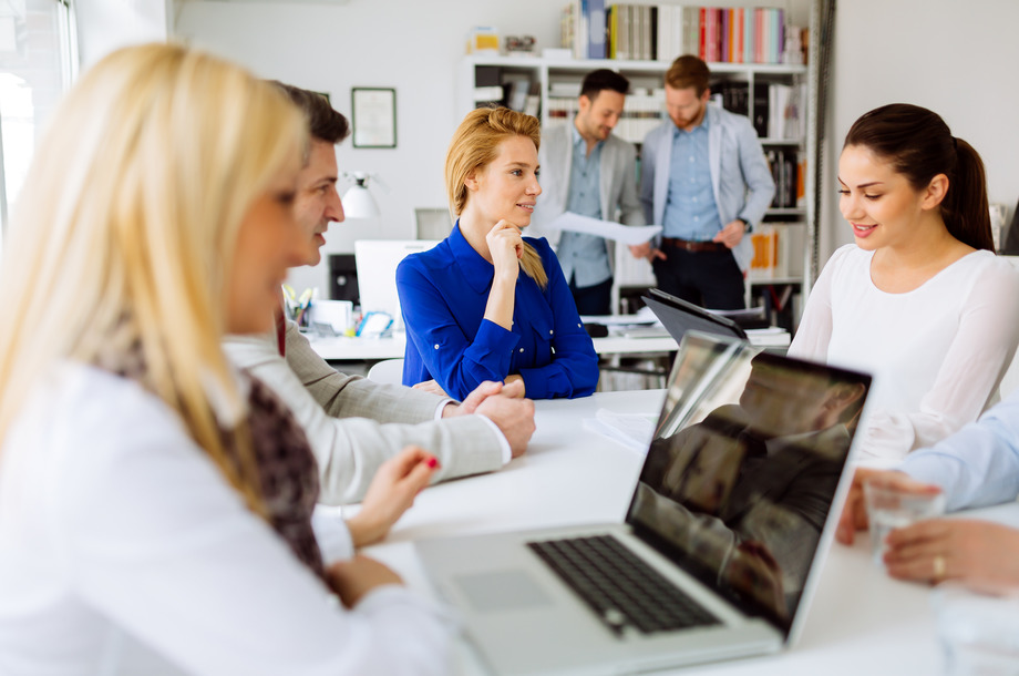 Business meeting and brainstorming in modern office