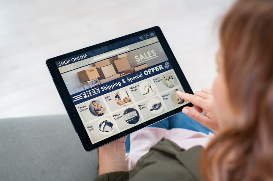 Woman doing shopping online with digital tablet