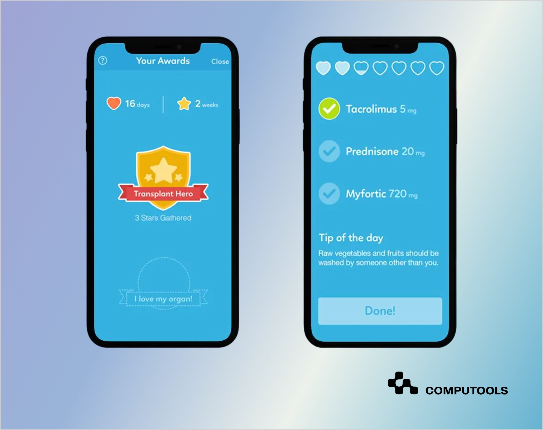 TransMeds case study screens