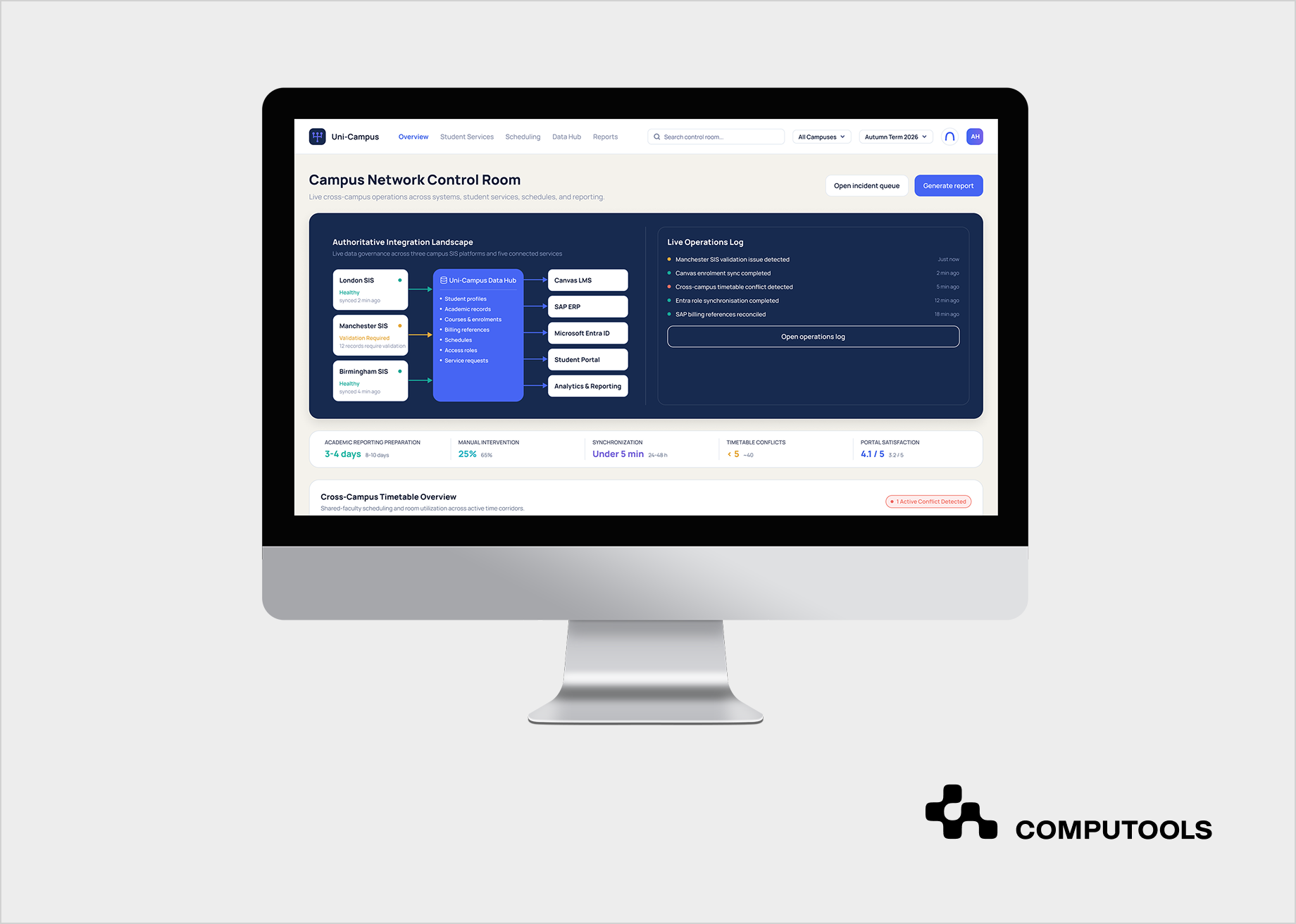 Uni-Campus case-study screen